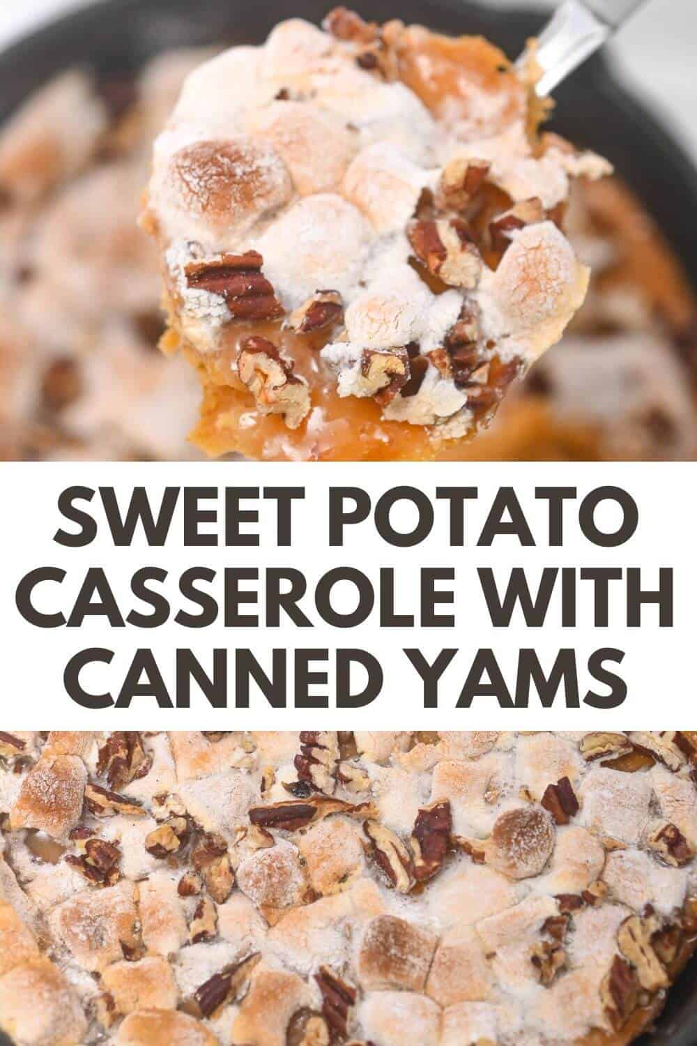 Sweet potato casserole featuring the use of canned yams.