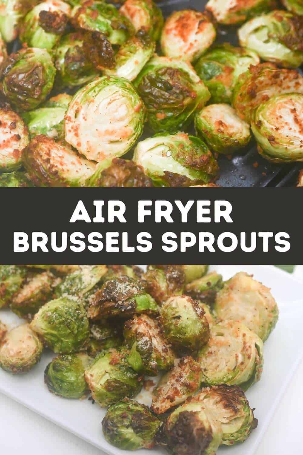 Air fryer brussels sprouts on a plate.