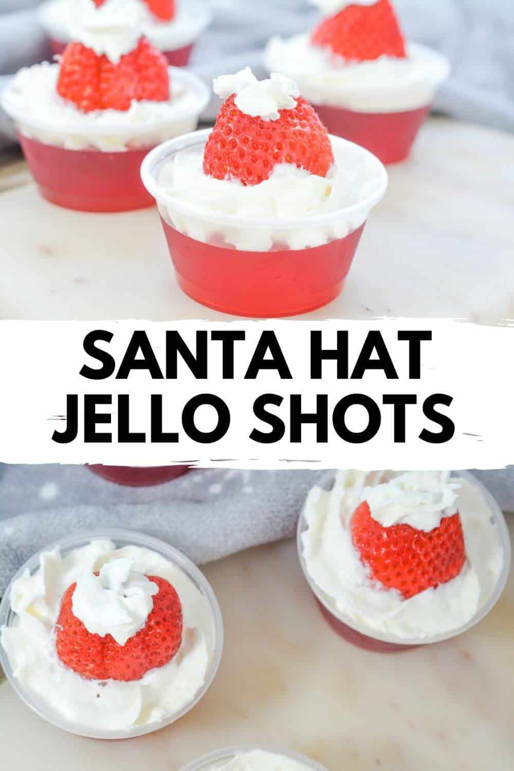 Get festive with these tasty Santa hat jello shots.