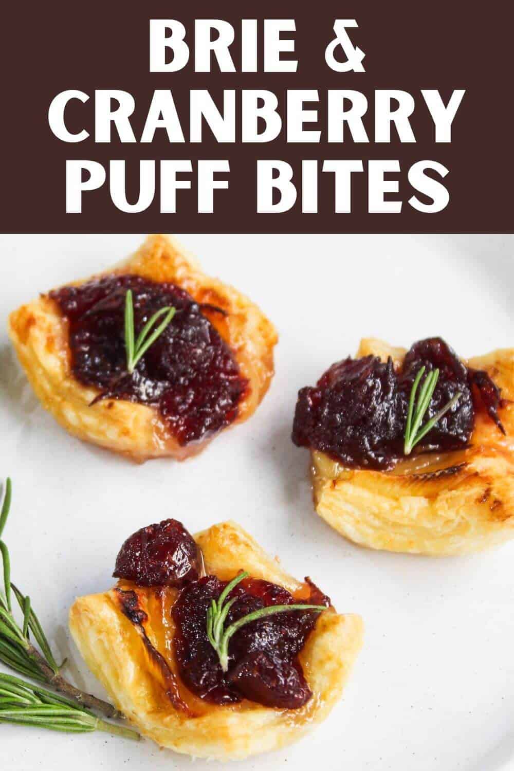 Brie and cranberry puff bites.