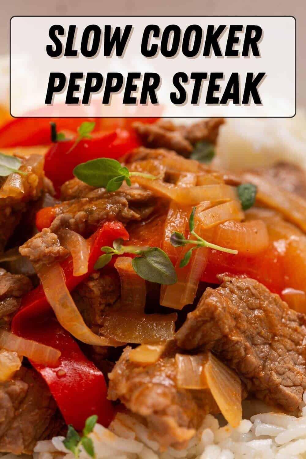 Slow cooker pepper steak.