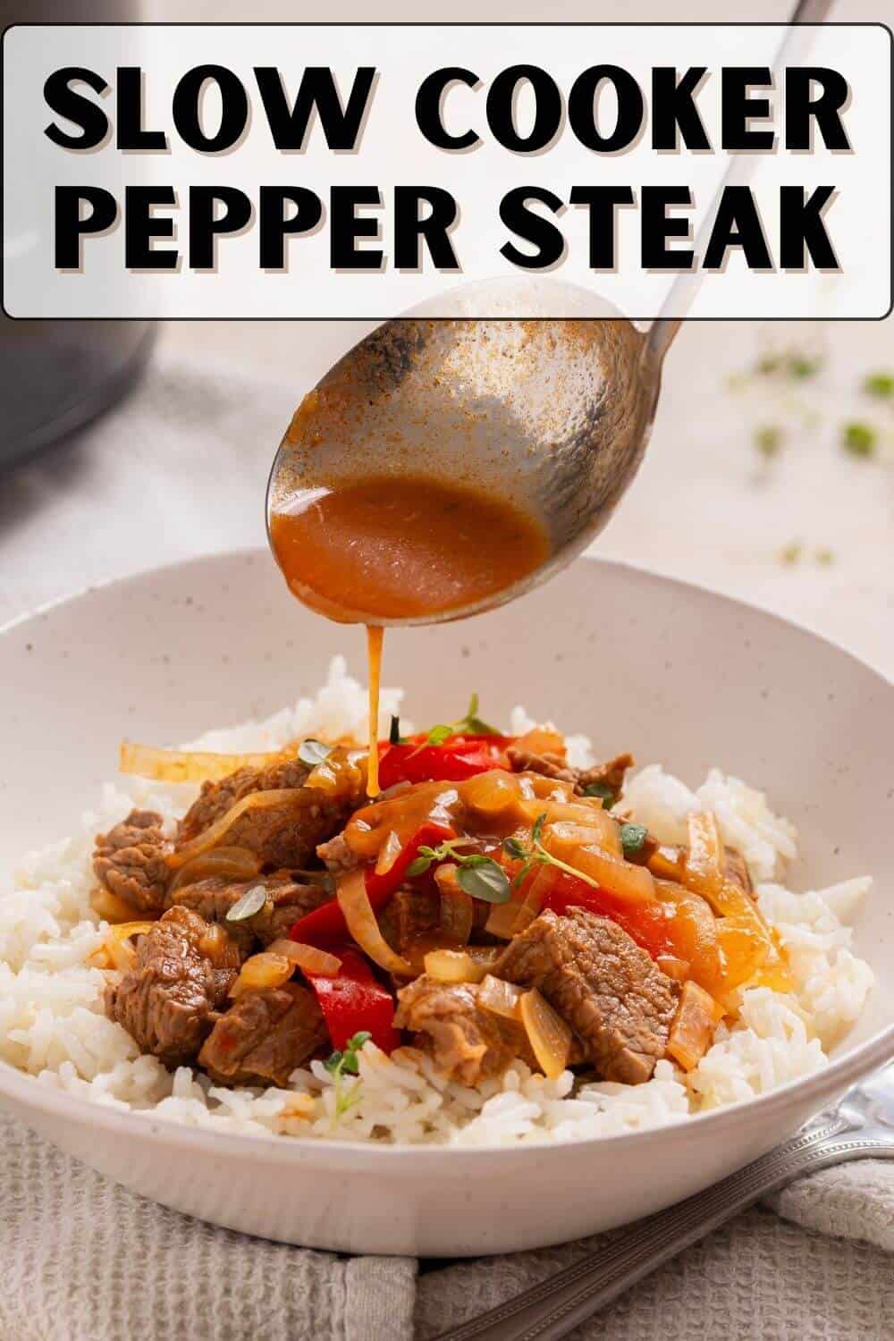 Slow cooker pepper steak.