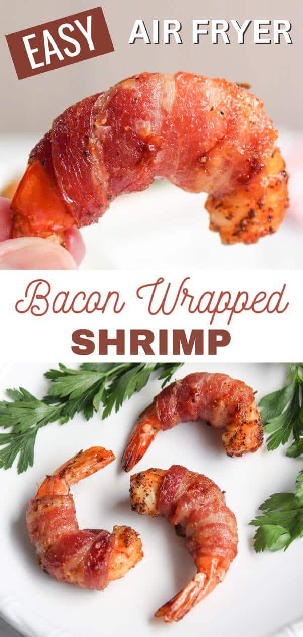Bacon wrapped shrimp in an air fryer.
