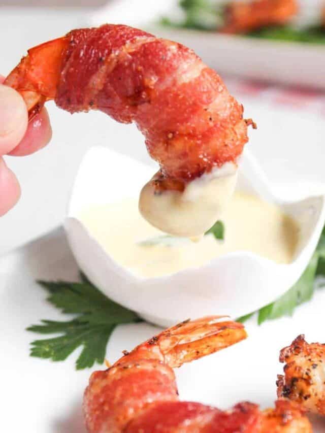Bacon Wrapped Shrimp (Air Fryer or OvenBaked) Little Bit Recipes