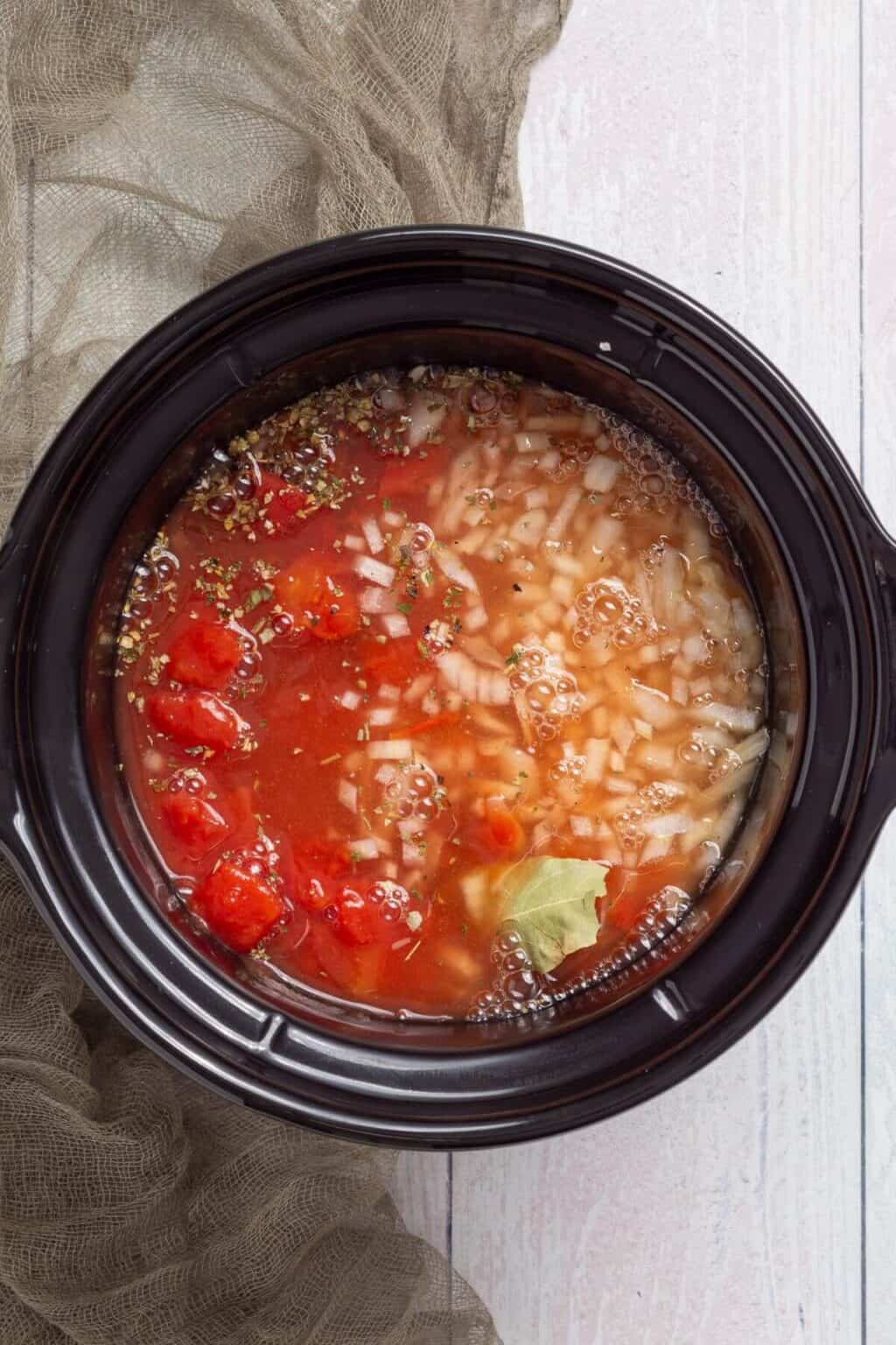 Slow Cooker Vegetable Soup | Little Bit Recipes