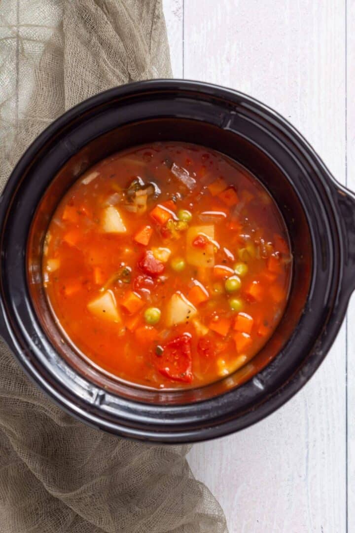 Slow Cooker Vegetable Soup | Little Bit Recipes