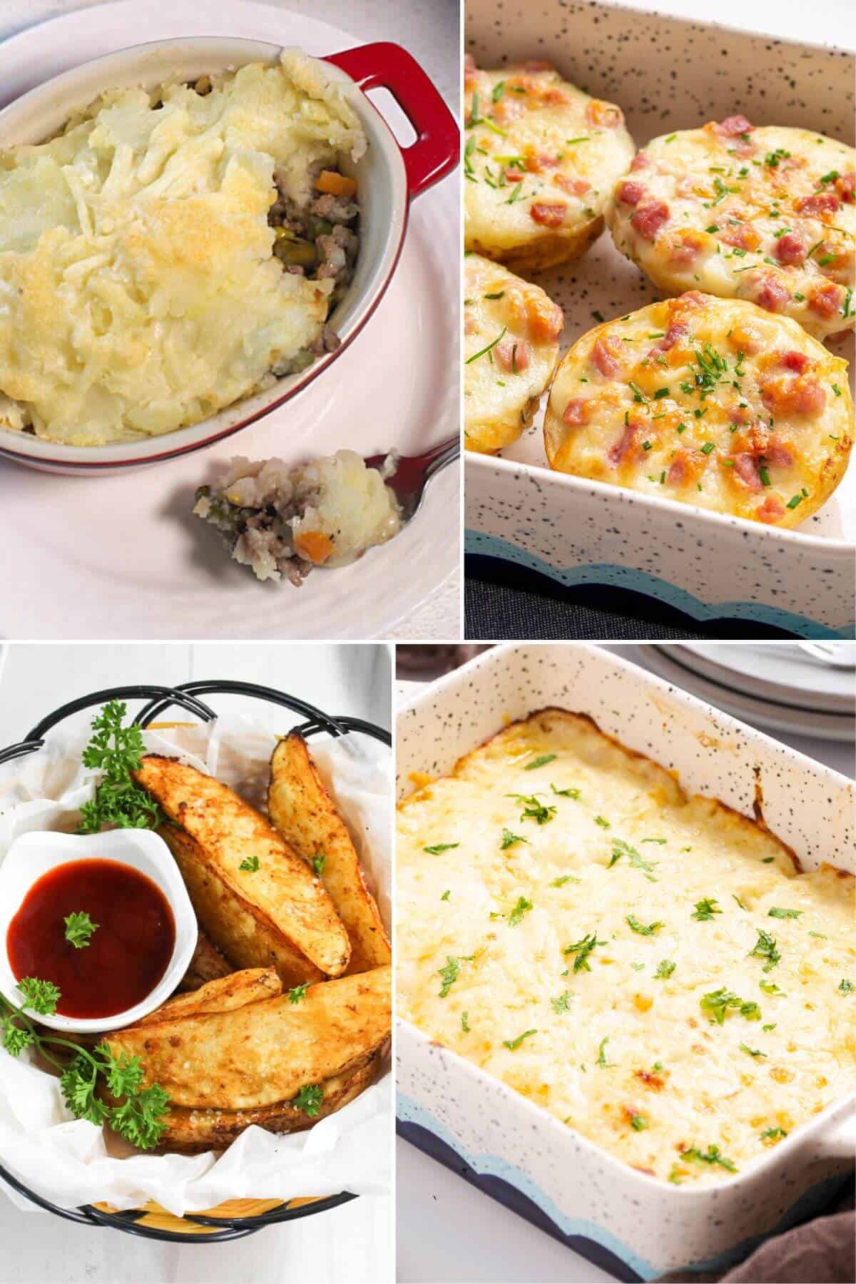 A collage of four perfect potato recipes you simply can't pass up.