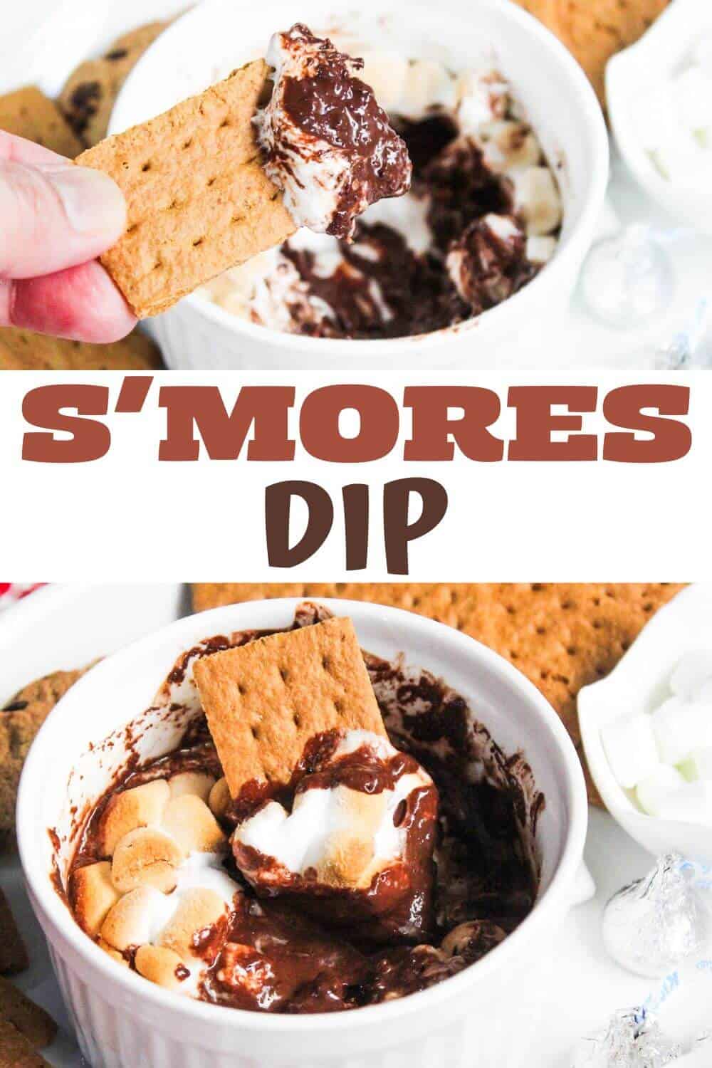 S'mores dip in a bowl with a graham cracker.