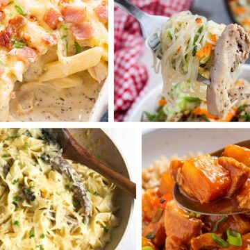 Collage of four dinner recipes that impress without the stress.