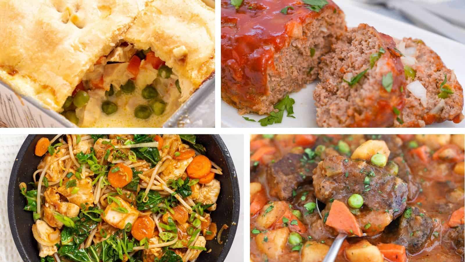 Collage of four time-tested dishes.