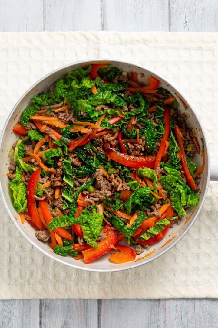 Ground Beef and Cabbage Skillet | Little Bit Recipes